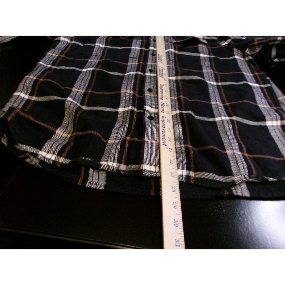 The North Face‎ Mens XL Lined Flannel Shirt Black Plaid Long Sleeve Button Down